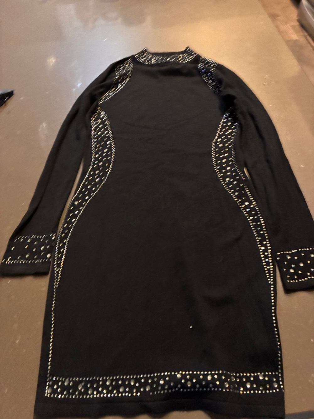 Black dress with embellished jewels
